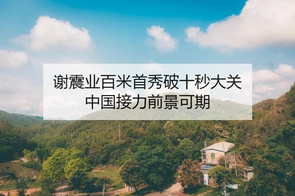 谢震业百米首秀破十秒大关 中国接力前景可期